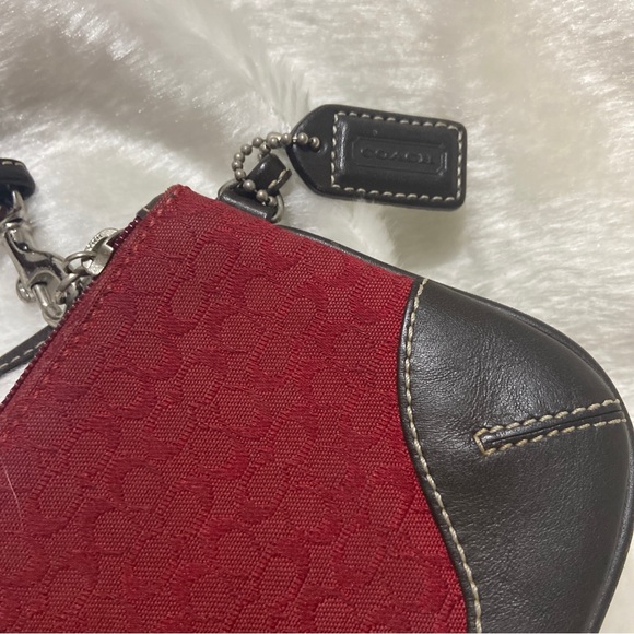 Vtg Coach Soho Red Logo Wristlet Mini Tote Purse Cosmetic Bag Wallet+Hangtag - Picture 8 of 11